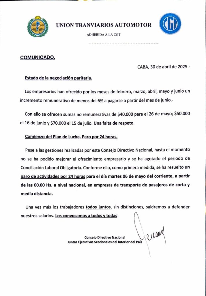 paro de colectivos