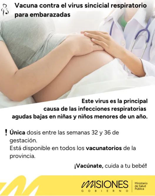 Sigue en Misiones la vacunación contra el virus sincicial respiratorio para embarazadas