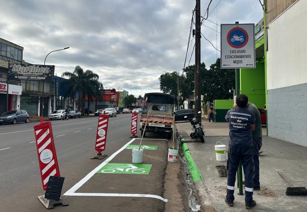 Demarcan nuevos estacionamientos exclusivos para motos en Posadas