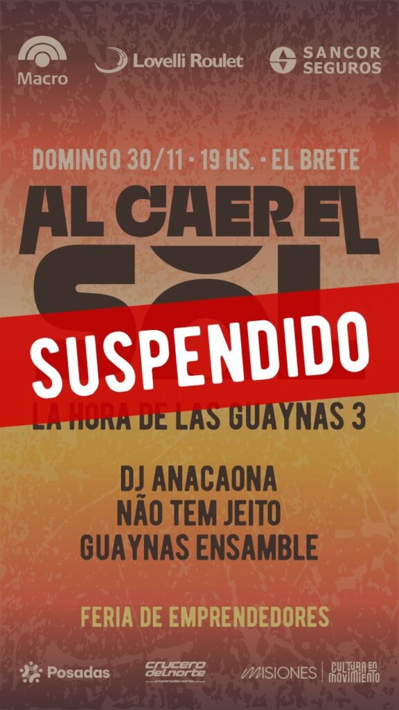 suspendido al caer el sol